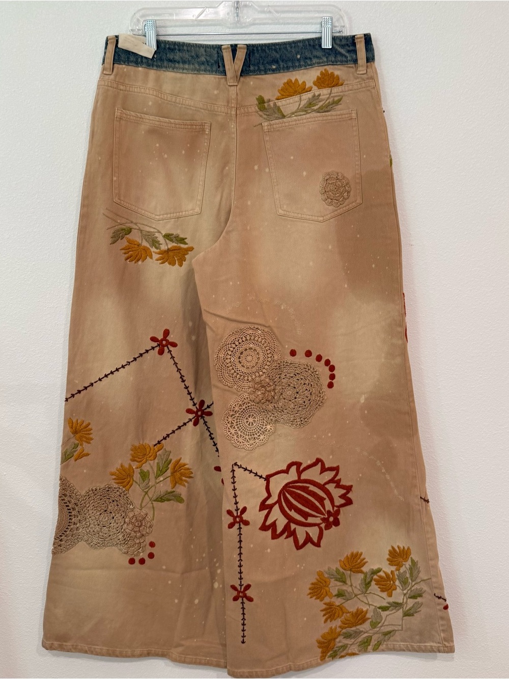 NWT Free People We the Free Falling Love Wide-Leg Jeans Morning Star Cream 32 - Picture 9 of 16